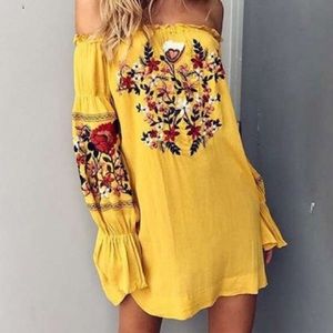 GUESS Off-Shoulder Floral Swim Cover-up Dress